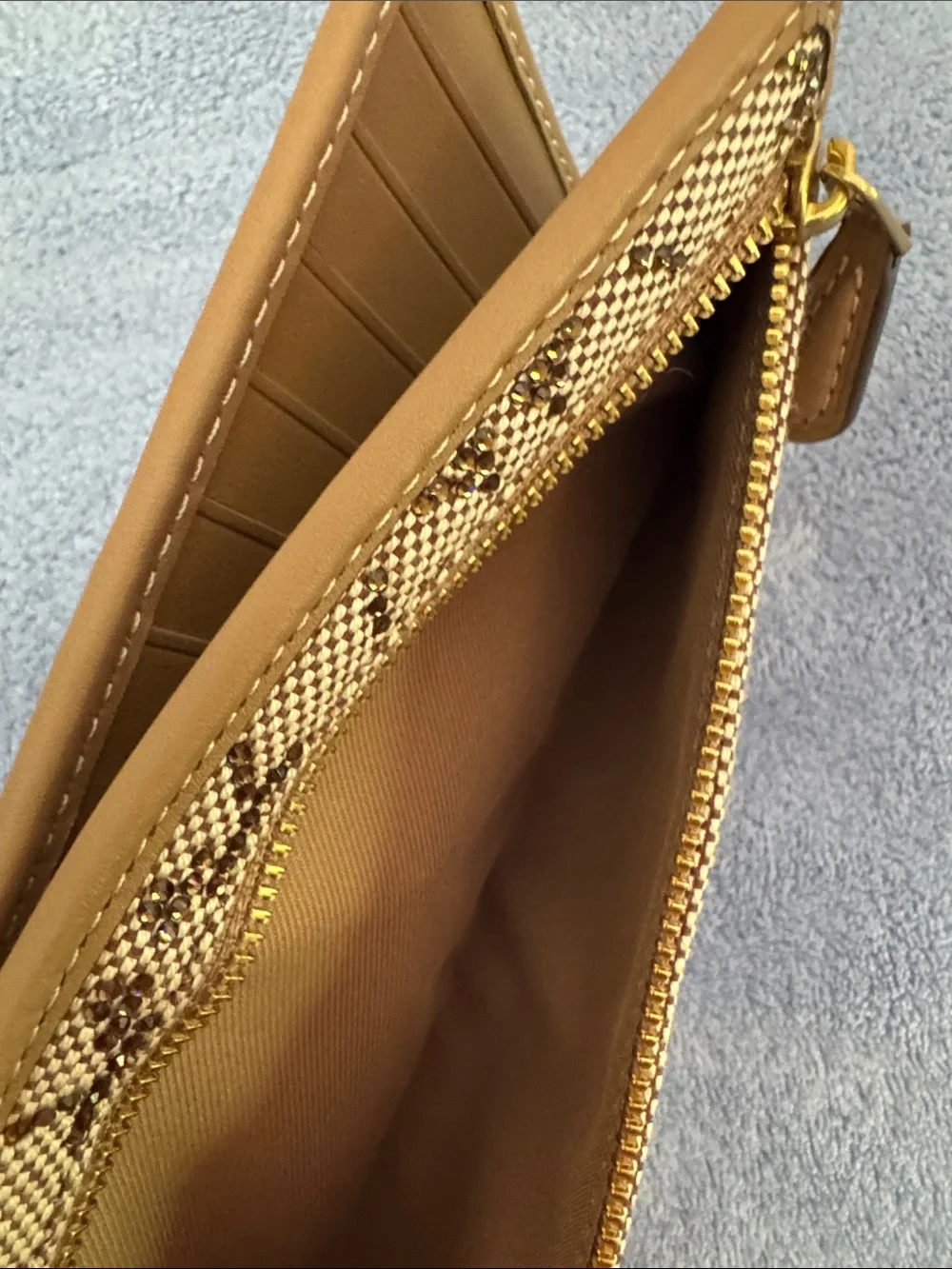Coach Essential Crystal Signature Jacquard Slim Wallet